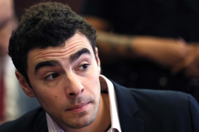 Luigi Mangione appears in Manhattan Supreme Court during a state court evidentiary hearing in the murder case of UnitedHealthcare CEO Brian Thompson, in New York, on December 2, 2025. (Photo by Michael M. Santiago / POOL / AFP)