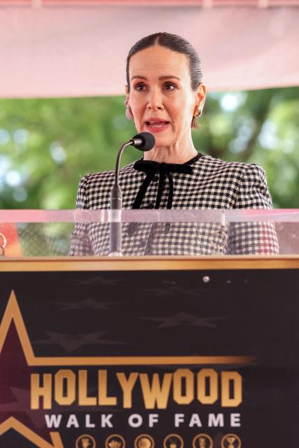 US actress Sarah Paulson attends her Hollywood Walk of Fame Star ceremony in Hollywood on December 2, 2025. (Photo by VALERIE MACON / AFP)