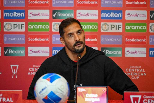 Alajuelense's players Celso Borges speaks during a press conference at Cementos Progreso Stadium in Guatemala City on December 2, 2025. (Photo by JOHAN ORDONEZ / AFP)