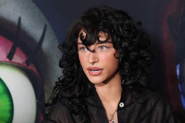 US-German actress Odessa A’zion attends the premiere of Universal Pictures' "Five Nights at Freddy's 2" at the TCL Chinese theatre in Hollywood, California on December 2, 2025. (Photo by Patrick T. Fallon / AFP)