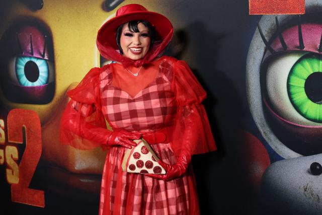 US designer Yvette Aragon Herera attends the premiere of Universal Pictures' "Five Nights at Freddy's 2" at the TCL Chinese theatre in Hollywood, California on December 2, 2025. (Photo by Patrick T. Fallon / AFP)