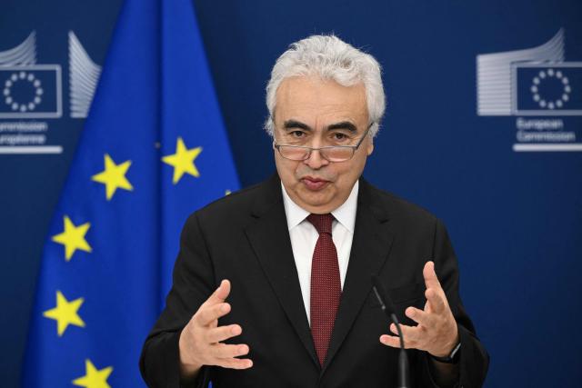 International Energy Agency (IEA) Executive Director Fatih Birol attends a pjoint press conference with European Commission President and EU Commissioner for Energy and Housing in Brussels on December 3, 2025. (Photo by NICOLAS TUCAT / AFP)