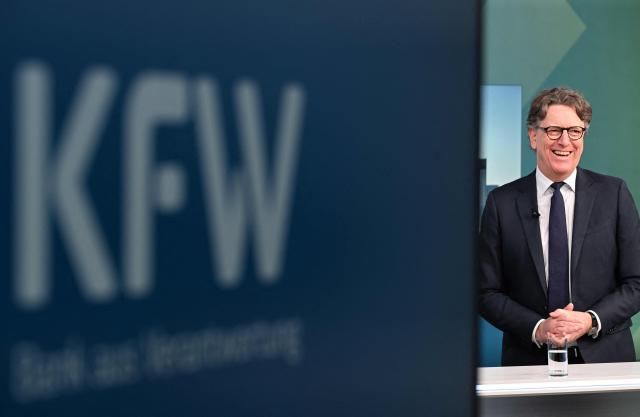 KfW CEO Stefan Wintels attends the "Capital Markets Conference on Energy Transition and Infrastructure for Germany" on December 3, 2025 in Frankfurt am Main, western Germany. (Photo by Kirill KUDRYAVTSEV / AFP)
