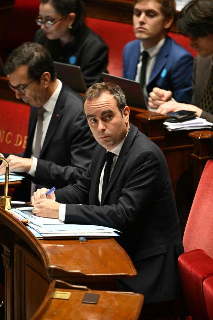 France's Prime Minister Sebastien Lecornu attends a session devoted to the second reading of the 2026 social security budget bill (PLFSS) at the National Assembly, the French Parliament lower house, in Paris on December 3, 2025. (Photo by Bertrand GUAY / AFP)