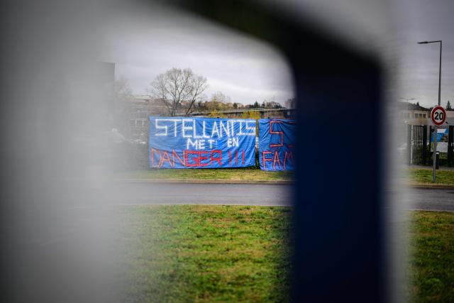 Photo shows the plant of Symbio, a manufacturer of hydrogen fuel cells for transportation, in Saint-Fons, near Lyon, on December 3, 2025. Symbio announced that it would be cutting more than 350 jobs at its brand-new factory in the suburbs of Lyon, following the withdrawal of its shareholder Stellantis as a customer. (Photo by OLIVIER CHASSIGNOLE / AFP)