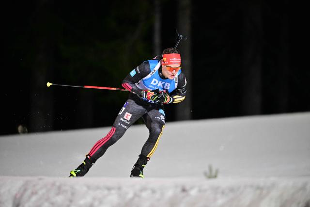 Germany's Philipp Horn competes during the men's 20 km individual competition of the IBU Biathlon World Cup in Oestersund, Sweden on December 3, 2025. (Photo by Hanna Brunlof WINDELL / various sources / AFP) / Sweden OUT