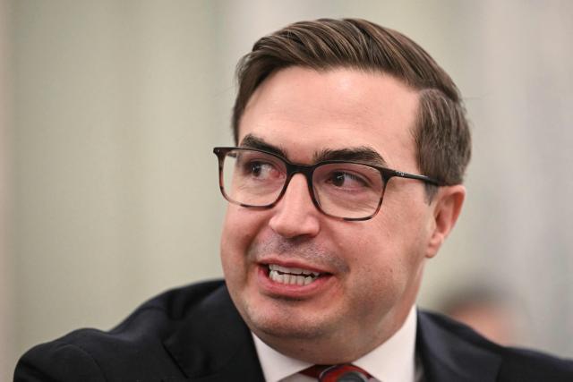 Steven Haines, nominee to be Assistant Secretary of Commerce for Industry and Analysis, testifies during a Senate Commerce Committee nomination hearing on Capitol Hill in Washington, DC on December 3, 2025. (Photo by Jim WATSON / AFP)