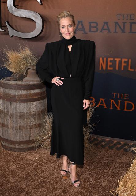 US actress Gillian Anderson attends the premiere of Netflix’s "The Abandons" at the Tudum theatre in Los Angeles on December 3, 2025. (Photo by LISA O'CONNOR / AFP)