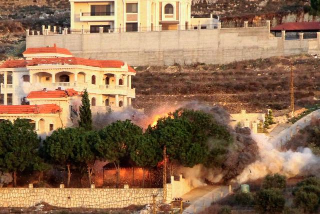 Smoke billows from the site of an Israeli airstrike that targeted the southern Lebanese village of al-Mjadel on December 4, 2025. The Israeli military said it would strike what it described as Hezbollah military infrastructure in southern Lebanon and warned people in two villages to evacuate immediately. (Photo by KAWANT HAJU / AFP)