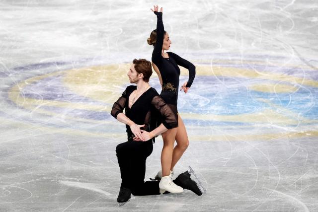 Italy's Sara Conti and Niccolo Macii compete in the Senior Pairs Short Program at the ISU Grand Prix of Figure Skating Final in Nagoya on December 4, 2025. (Photo by PAUL MILLER / AFP)