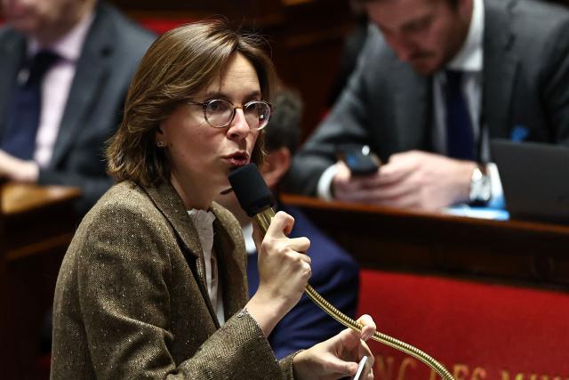 France's Public Accounts Minister Amelie de Montchalin speaks during a session devoted to the second reading of the 2026 social security budget bill (PLFSS) at the National Assembly, the French Parliament lower house, in Paris on December 4, 2025. (Photo by Anne-Christine POUJOULAT / AFP)