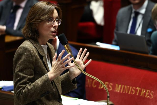France's Public Accounts Minister Amelie de Montchalin speaks during a session devoted to the second reading of the 2026 social security budget bill (PLFSS) at the National Assembly, the French Parliament lower house, in Paris on December 4, 2025. (Photo by Anne-Christine POUJOULAT / AFP)