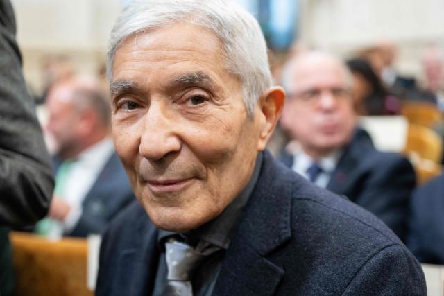 French-Algerian writer Boualem Sansal looks on as he attends the ceremony of the Cino del Duca Award at the Academie Francaise (French Academy), in Paris on December 4, 2025. (Photo by BERTRAND GUAY / AFP)