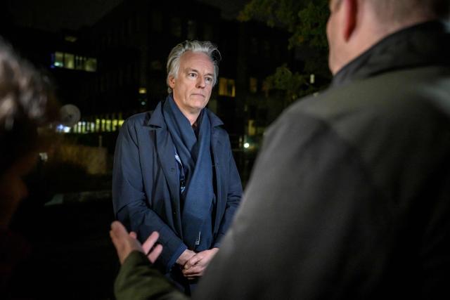 General director of Dutch radio and television broadcaster AvroTros Taco Zimmerman, speaks outside the headquarters of the European Broadcasting Union (EBU) during a general assembly of the EBU, which organises the Eurovision Song Contest, in Geneva, on December 4, 2025. Israel will be allowed to take part in the 2026 Eurovision Song Contest, organisers decided, announcing a series of measures meant to address criticism over the country's participation. (Photo by Fabrice COFFRINI / AFP)