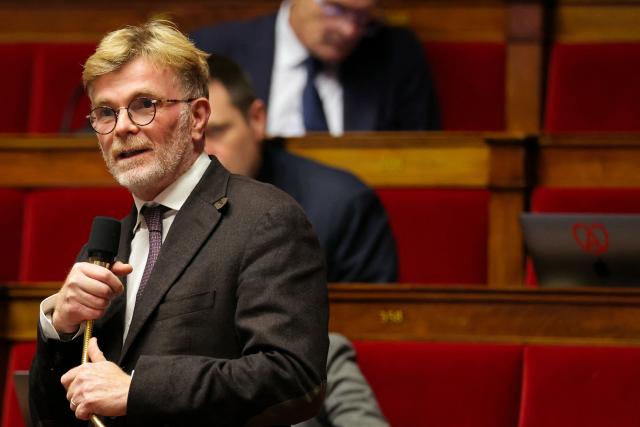 President of Les Democrates parliamentary group Marc Fesneau speaks during a session devoted to the second reading of the 2026 social security budget bill (PLFSS) at the National Assembly, the French Parliament lower house, in Paris on December 4, 2025. (Photo by Thomas SAMSON / AFP)