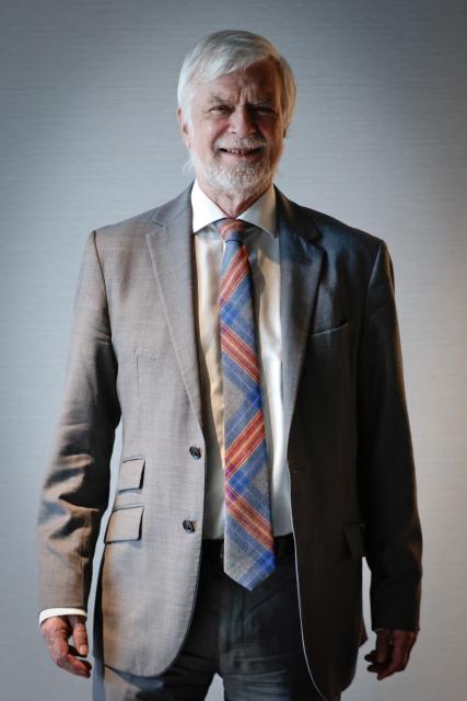James Skea, Chair of the Intergovernmental Panel on Climate Change (IPCC) poses during a photo session in Saint-Denis, in the outskirts of Paris, on December 4, 2025. (Photo by STEPHANE DE SAKUTIN / AFP)