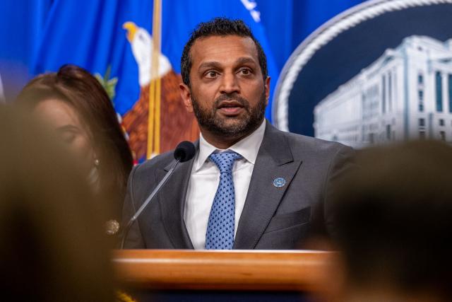 FBI Director Kash Patel speaks during a news conference at the Department of Justice to discuss the arrest of man in connection with pipe bombs placed near the Democratic and Republican party headquarters on the eve of the January 6, 2021 US Capitol riot,  in Washington, DC, on December 4, 2025. (Photo by DANIEL HEUER / AFP)