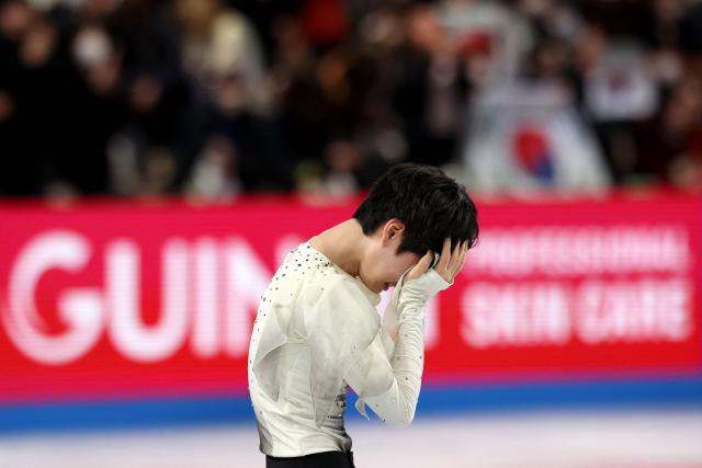 South Korea's Seo Min-kyu competes in the Junior Men Free Skating at the ISU Grand Prix of Figure Skating Final in Nagoya on December 5, 2025. (Photo by PAUL MILLER / AFP)