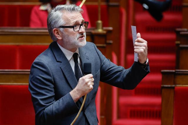 Gauche Democrate et Republicaine's MP Yannick Monnet speaks during a voting session focused on the second part of the 2026 social security budget bill (PLFSS) at the National Assembly, the French Parliament lower house, in Paris on December 5, 2025. (Photo by Ian LANGSDON / AFP)