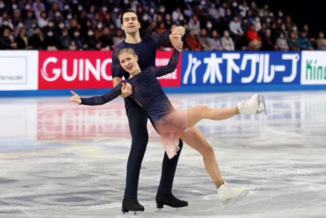 Germany's Minerva Fabienne Hase and Nikita Volodin compete in the Senior Pairs Free Skating at the ISU Grand Prix of Figure Skating Final in Nagoya on December 5, 2025. (Photo by PAUL MILLER / AFP)