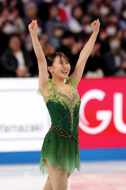 Japan's Sumika Kanazawa competes in the Junior Women Free Skating at the ISU Grand Prix of Figure Skating Final in Nagoya on December 5, 2025. (Photo by PAUL MILLER / AFP)