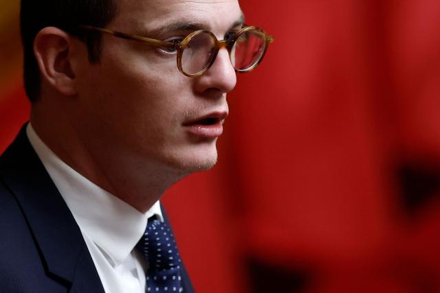Ensemble Pour la Republique's MP Pierre Cazeneuve looks on during the continuation of the debate on the 2026 social security budget bill (PLFSS) at the National Assembly, the French Parliament lower house, in Paris on December 5, 2025. (Photo by Ian LANGSDON / AFP)