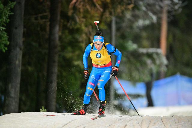 Italy's Dorothea Wierer competes during the women's 7,5 km sprint event of the IBU Biathlon World Cup in Oestersund, Sweden on December 5, 2025. (Photo by Hanna BRUNLOF / TT NEWS AGENCY / AFP) / Sweden OUT