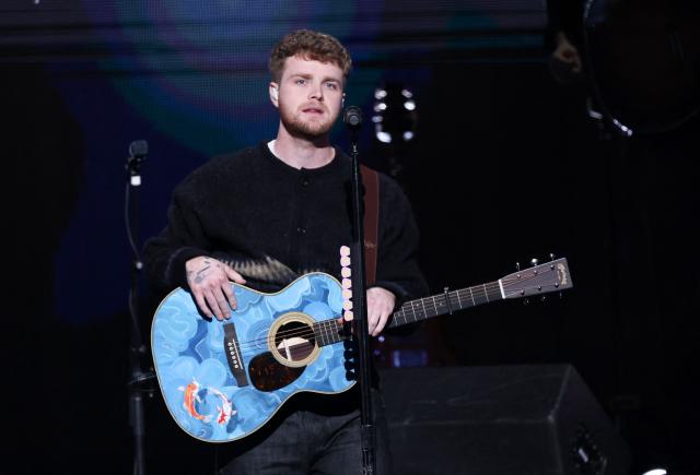US singer-songwriter Alex Warren performs on stage during the KIIS FM's iHeartRadio Jingle Ball 2025 at the Inuit Dome in Inglewood, California on December 4, 2025. (Photo by Michael Tran / AFP)