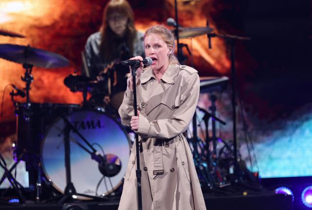 US singer-songwriter Audrey Hobert performs on stage during the KIIS FM's iHeartRadio Jingle Ball 2025 at the Inuit Dome in Inglewood, California on December 4, 2025. (Photo by Michael Tran / AFP)