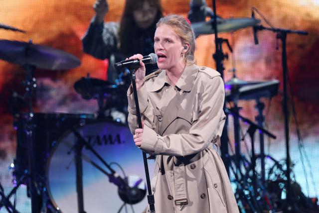 US singer-songwriter Audrey Hobert performs on stage during the KIIS FM's iHeartRadio Jingle Ball 2025 at the Inuit Dome in Inglewood, California on December 4, 2025. (Photo by Michael Tran / AFP)