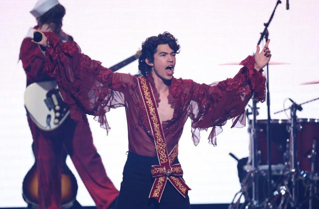 US singer-songwriter Conan Gray performs on stage during the KIIS FM's iHeartRadio Jingle Ball 2025 at the Inuit Dome in Inglewood, California on December 4, 2025. (Photo by Michael Tran / AFP)