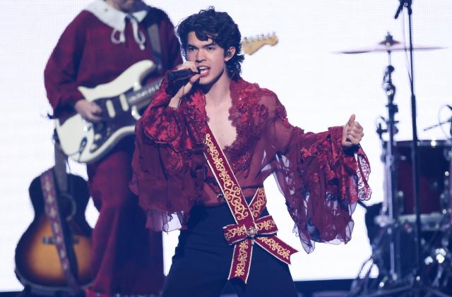US singer-songwriter Conan Gray performs on stage during the KIIS FM's iHeartRadio Jingle Ball 2025 at the Inuit Dome in Inglewood, California on December 4, 2025. (Photo by Michael Tran / AFP)