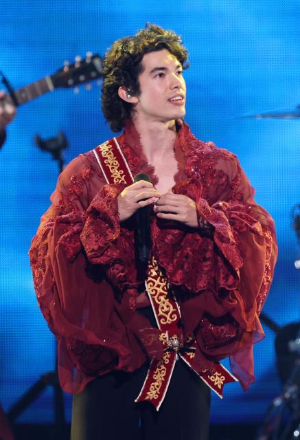US singer-songwriter Conan Gray performs on stage during the KIIS FM's iHeartRadio Jingle Ball 2025 at the Inuit Dome in Inglewood, California on December 4, 2025. (Photo by Michael Tran / AFP)