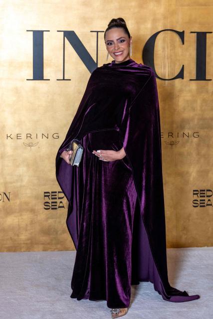 Saudi actress Adhwa Fahad arrives for the "Women In Cinema" gala dinner, as part of the fifth edition of the Red Sea Film Festival, in Jeddah on December 5, 2025. (Photo by Ammar ABD RABBO / Factstory for the Red Sea International Festival (RSFF) / AFP)