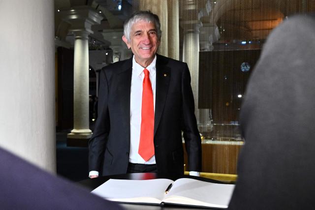 Nobel Prize in Physics 2025 laureate US physicist John M Martinis poses at the Nobel Museum in Stockholm on December 6, 2025. (Photo by Claudio BRESCIANI / TT News Agency / AFP) / Sweden OUT