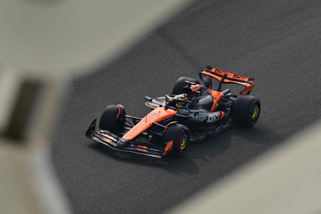 McLaren's Australian driver Oscar Piastri drives during the third practice session ahead of the Abu Dhabi Formula One Grand Prix at the Yas Marina Circuit in Abu Dhabi on December 6, 2025. (Photo by Andrej ISAKOVIC / AFP)