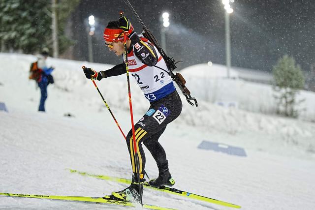 Germany's Philipp Horn competes in the men's 10 km sprint event of the IBU Biathlon World Cup in Oestersund, Sweden on December 6, 2025. (Photo by Bjorn LARSSON ROSVALL / TT NEWS AGENCY / AFP) / Sweden OUT