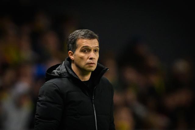 Nantes' Portuguese head coach Luis Castro looks on during the French L1 football match between FC Nantes and RC Lens at the Stade de la Beaujoire–Louis Fonteneau in Nantes, western France, on December 6, 2025. (Photo by Loic VENANCE / AFP)