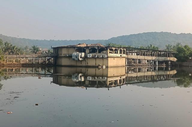 A general view shows the burned nightclub following a fire that broke out last midnight in Goa on December 7, 2025. A fire at a nightclub in the west Indian state of Goa has killed at least 23 people, Chief Minister Pramod Sawant and other officials said early December 7. (Photo by AFP)