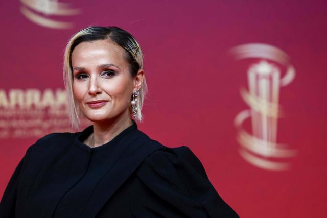 French film director and screenwriter Julia Ducournau poses on the red carpet as she arrives for the closing ceremony of the 22nd Marrakesh Film Festival (FIFM) in Marrakesh on December 6, 2025. (Photo by Abdel Majid BZIOUAT / AFP)