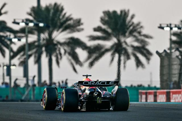 Red Bull Racing's Dutch driver Max Verstappen competes during the Abu Dhabi Formula One Grand Prix at the Yas Marina Circuit in Abu Dhabi on December 7, 2025. (Photo by Giuseppe CACACE / AFP)