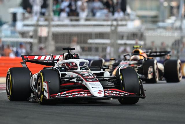 Haas' French driver Esteban Ocon competes during the Abu Dhabi Formula One Grand Prix at the Yas Marina Circuit in Abu Dhabi on December 7, 2025. (Photo by Fadel SENNA / AFP)