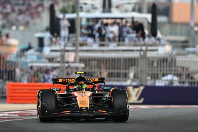 McLaren's British driver Lando Norris competes during the Abu Dhabi Formula One Grand Prix at the Yas Marina Circuit in Abu Dhabi on December 7, 2025. (Photo by Fadel SENNA / AFP)