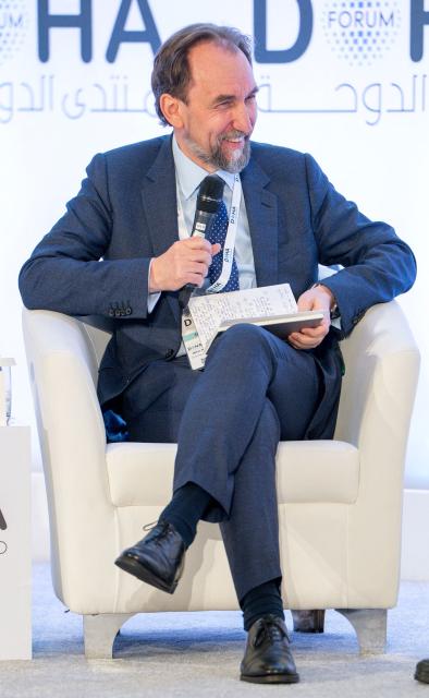 Picture of Prince Zeid Raad al Hussein, President and CEO of the International Peace Institutes, attending the Doha Forum in Qatar on December 07, 2025. (Photo by THIERRY VAN BIESEN / MOFA / FACTSTORY) / Disclaimer: This document is neither produced nor endorsed by AFP. It is distributed under its issuer sole responsibility. Its reproduction is authorized in context without any distortion of content. If you have any question about this document, please contact its issuer.