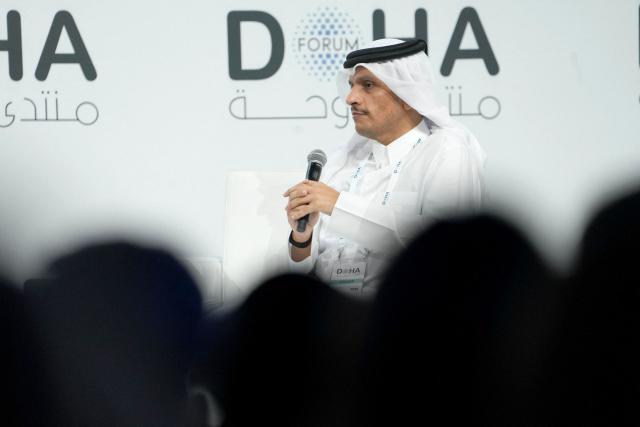 Picture of Qatar’s PM Mohammed bin Abdulrahman bin Jassim Al Thani attending the Doha Forum in Qatar on December 07, 2025. (Photo by HASSAN BAYDOUN / MOFA / FACTSTORY) / Disclaimer: This document is neither produced nor endorsed by AFP. It is distributed under its issuer sole responsibility. Its reproduction is authorized in context without any distortion of content. If you have any question about this document, please contact its issuer.