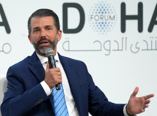 Picture Donald Trump Jr. attending Doha Forum in Qatar on December 07, 2025. (Photo by HUSSEIN BAYDOUN / MOFA / FACTSTORY) / Disclaimer: This document is neither produced nor endorsed by AFP. It is distributed under its issuer sole responsibility. Its reproduction is authorized in context without any distortion of content. If you have any question about this document, please contact its issuer.