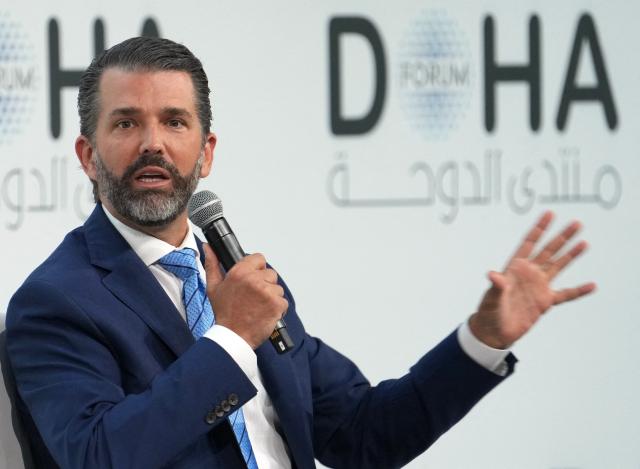 Picture Donald Trump Jr. attending Doha Forum in Qatar on December 07, 2025. (Photo by HUSSEIN BAYDOUN / MOFA / FACTSTORY) / Disclaimer: This document is neither produced nor endorsed by AFP. It is distributed under its issuer sole responsibility. Its reproduction is authorized in context without any distortion of content. If you have any question about this document, please contact its issuer.