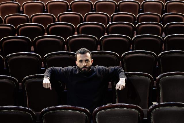 Embargoed until December 8, 2025 - 04:00 GMT / Mickael Chetrit, new owner of the Palace theatre poses during a photo session at the Palace theatre in Paris on December 4, 2025. The Palace concert hall, a legendary venue of Parisian nightlife that has been abandoned for two years, will reopen its doors at the end of 2026 after a year of renovation, announced its new owner Mickael Chetrit to AFP. (Photo by STEPHANE DE SAKUTIN / AFP)