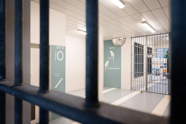 This photograph shows an inside view of the newly inaugurated detention center of Basse-Terre in the French archipelago of Guadeloupe, on December 7, 2025. The French Minister of Justice inaugurated on December 7, 2025 in Basse-Terre, the prefecture of the Guadeloupe archipelago, the new detention center that had been under construction for several years. (Photo by Carla Bernhardt / AFP)