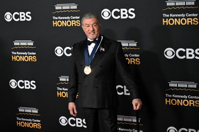US actor and Kennedy Center Honoree Sylvester Stallone arrives for the 48th Kennedy Center Honors gala at the Kennedy Center in Washington, DC, on December 7, 2025. (Photo by Alex WROBLEWSKI / AFP)